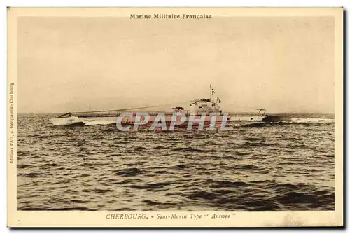 Ansichtskarte AK Bateau Guerre Cherbourg Sous marin Amphytrite