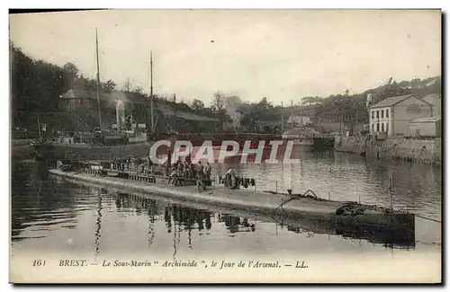 Ansichtskarte AK Bateau Guerre sous marin Archimede Le jour de l arsenal