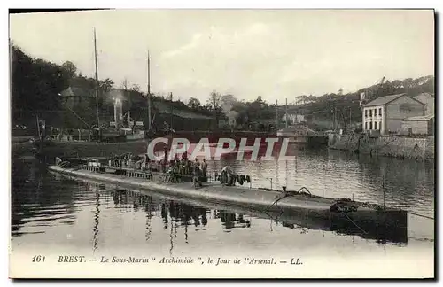 Ansichtskarte AK Bateau Guerre sous marin Archimede Le jour de l arsenal