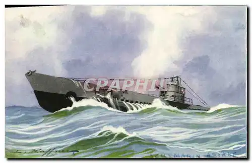 Cartes postales Bateau Guerre Sous marin Ariane Haffner