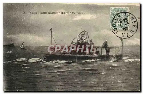 Cartes postales Bateau Guerre Bonite Sous marin