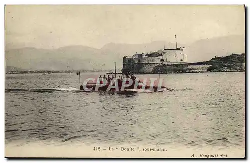 Ansichtskarte AK Bateau Guerre Bonite Sous marin