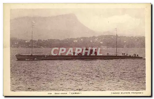 Ansichtskarte AK Bateau Guerre sous marin Caiman