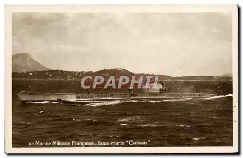 Cartes postales Bateau Guerre Sous marin Caiman