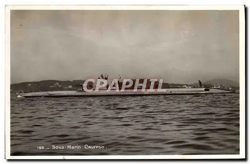 Cartes postales Bateau Guerre Sous marin Calypso