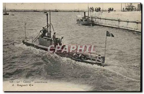 Cartes postales Bateau Guerre Sous marin Le Castor La Pallice