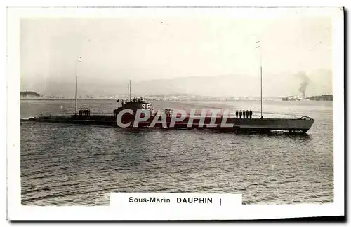 Cartes postales Bateau Guerre Sous marin Dauphin