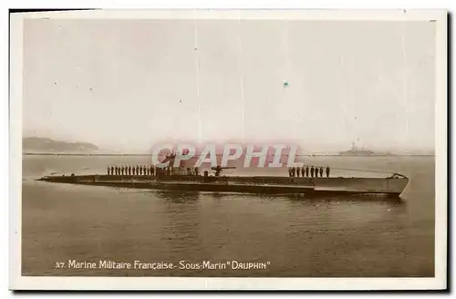 Cartes postales Bateau Guerre Sous marin Dauphin