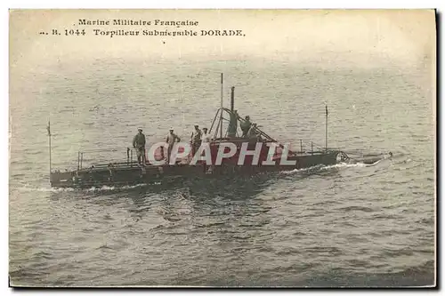 Ansichtskarte AK Bateau Guerre Torpilleur submersible Dorade Sous marin