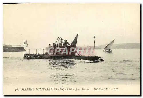 Cartes postales Bateau Guerre Sous marin Dorade