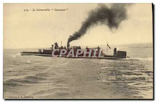 Ansichtskarte AK Bateau Guerre Le submersible Germinal