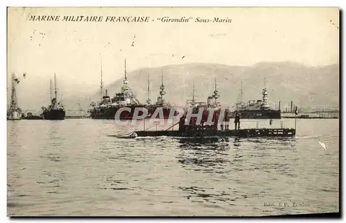 Cartes postales Bateau Guerre Girondin sous marin