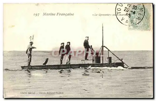 Cartes postales Bateau Guerre Le Gymnote sous marin