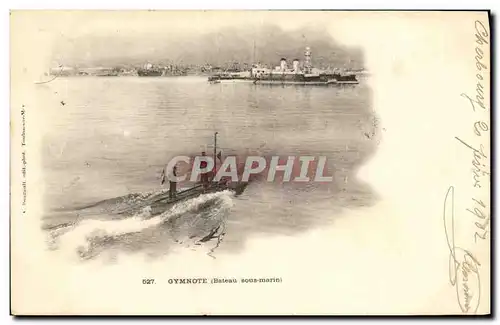 Cartes postales Bateau Guerre Gymnote Bateau sous marin