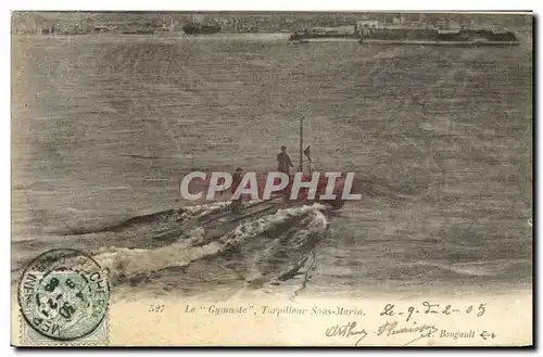 Cartes postales Bateau Guerre Le Gymnote Bateau Sous marin