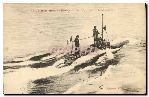 Cartes postales Bateau Guerre Le Gymnote Bateau Sous marin