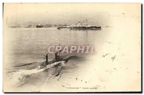 Cartes postales Bateau Guerre Gymnote Sous marin