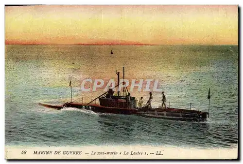 Cartes postales Bateau Guerre Sous marin La Loutre