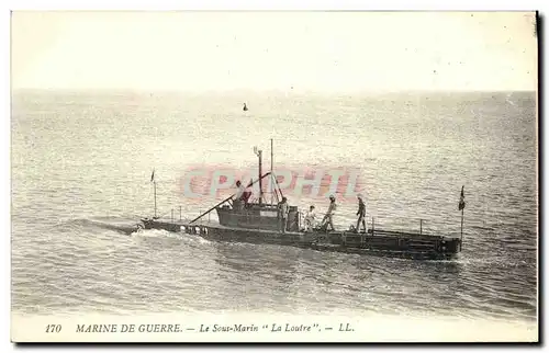 Cartes postales Bateau Guerre Sous marin La Loutre