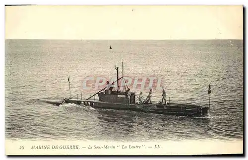 Cartes postales Bateau Guerre Sous marin La Loutre