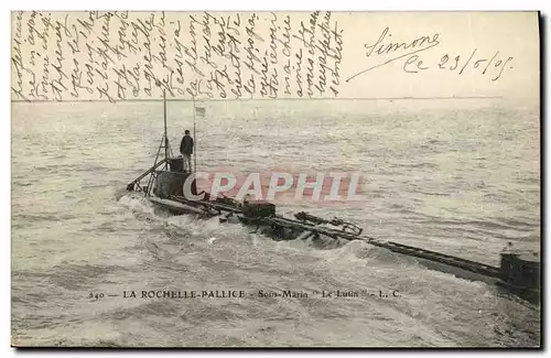 Cartes postales Bateau Guerre La Rochelle Pallice Sous marin Le Lutin