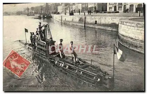 Ansichtskarte AK Bateau Guerre Dunkerque Sous marin Meduse