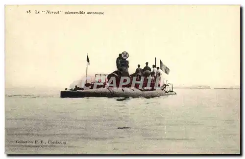 Cartes postales Bateau Guerre Sumersible autonome Sous marin