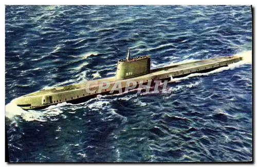 Cartes postales moderne Bateau Guerre sous marin Nautilus Premier sous marin atomique Nucleaire