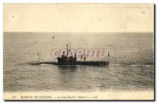 Cartes postales Bateau Guerre Sous marin Otarie