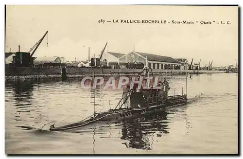 Cartes postales Bateau Guerre La Pallice Rochelle Sous marin Otarie