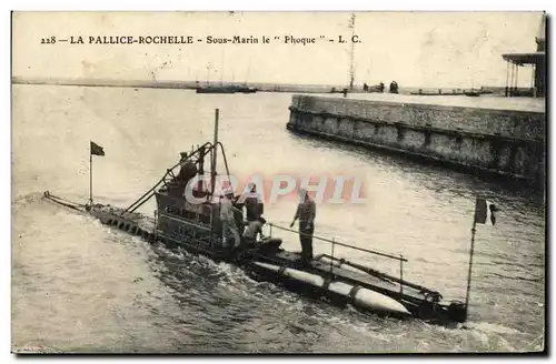 Cartes postales Bateau Guerre La Rochelle Pallice Sous marin Phoque