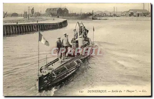 Cartes postales Bateau Guerre Sous marin Phoque Dunkerque