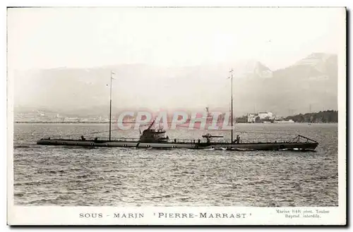 Cartes postales Bateau Guerre Le sous marin Pierre Marrast