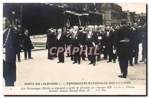 Cartes postales Bateau Guerre Catastrophe du Pluviose Funerailles nationales des victimes Personnages officiels