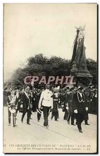 Cartes postales Bateau Guerre Catastrophe du Pluviose Obseques Les officiers etrangers Sous marin