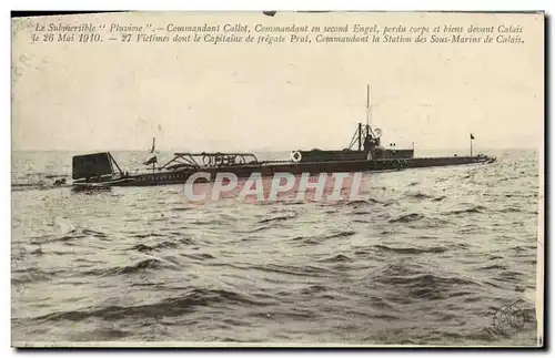 Cartes postales Bateau Guerre Submersible Pluviose Commandant Callot