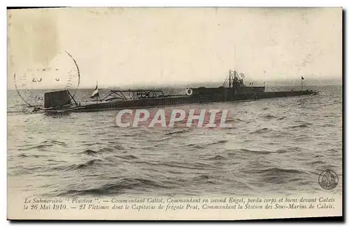 Cartes postales Bateau Guerre Submersible Pluviose Commandant Callot