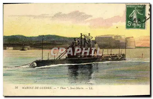 Cartes postales Bateau Guerre Thon Sous marin