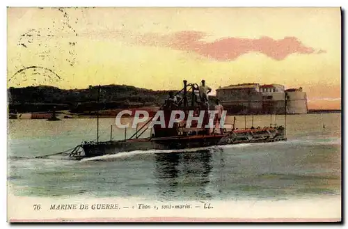 Cartes postales Bateau Guerre Thon Sous marin