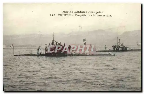 Ansichtskarte AK Bateau Guerre Truite Torpilleur Submersible Sous marin