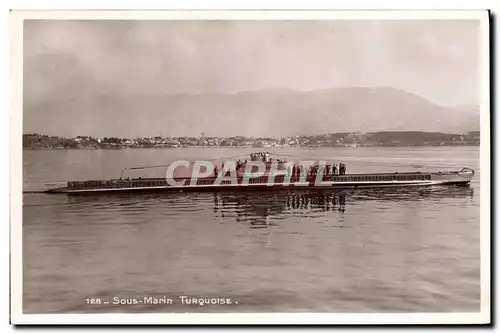 Ansichtskarte AK Bateau Guerre Sous marin Turquoise