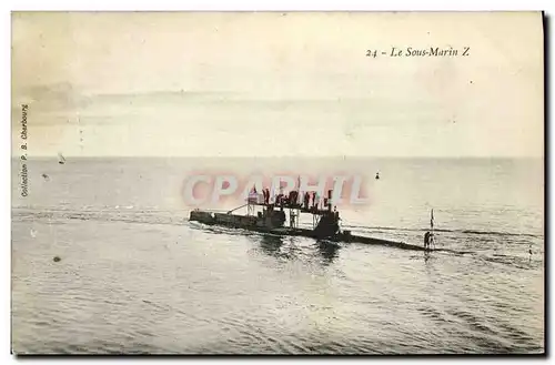 Cartes postales Bateau Guerre Sous marin Z