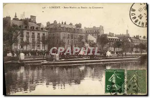 Ansichtskarte AK Bateau Guerre Lorient Sous marisn au bassin du commerce