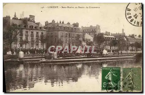 Cartes postales Bateau Guerre Lorient Sous marisn au bassin du commerce