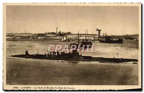 Ansichtskarte AK Bateau Guerre Lorient La rade et l entree du port de guerre Sous marins