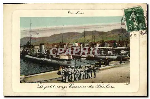 Ansichtskarte AK Bateau Guerre Toulon Le petit rang Exercice des fusiliers Sous marin