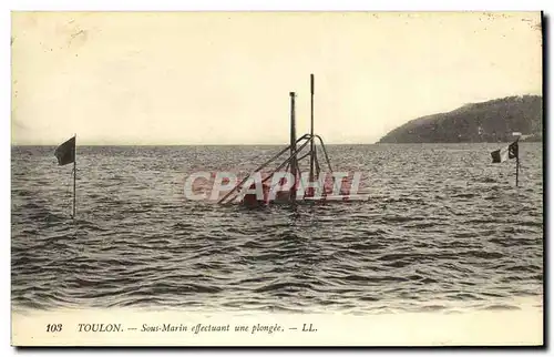 Ansichtskarte AK Bateau Guerre Sous marin effectuant un plongeage