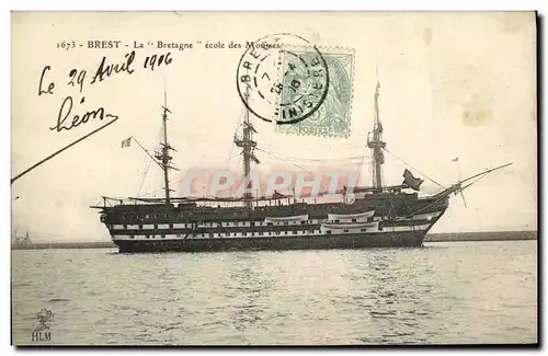 Cartes postales Bateau La Bretagne ecole des mousses