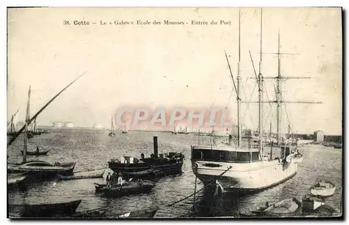 Cartes postales Bateau Cette Sete Le Gabes Ecole des mousses Entree du port