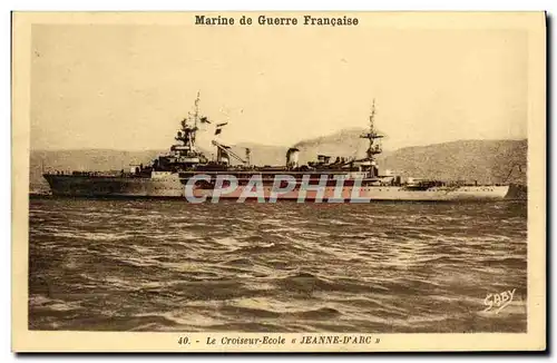 Cartes postales Bateau Guerre Croiseur Ecole Jeanne d arc